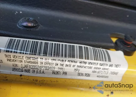 2004 Jeep Wrangler X из США, поврежденный, VIN 1J4FA39S24P783469